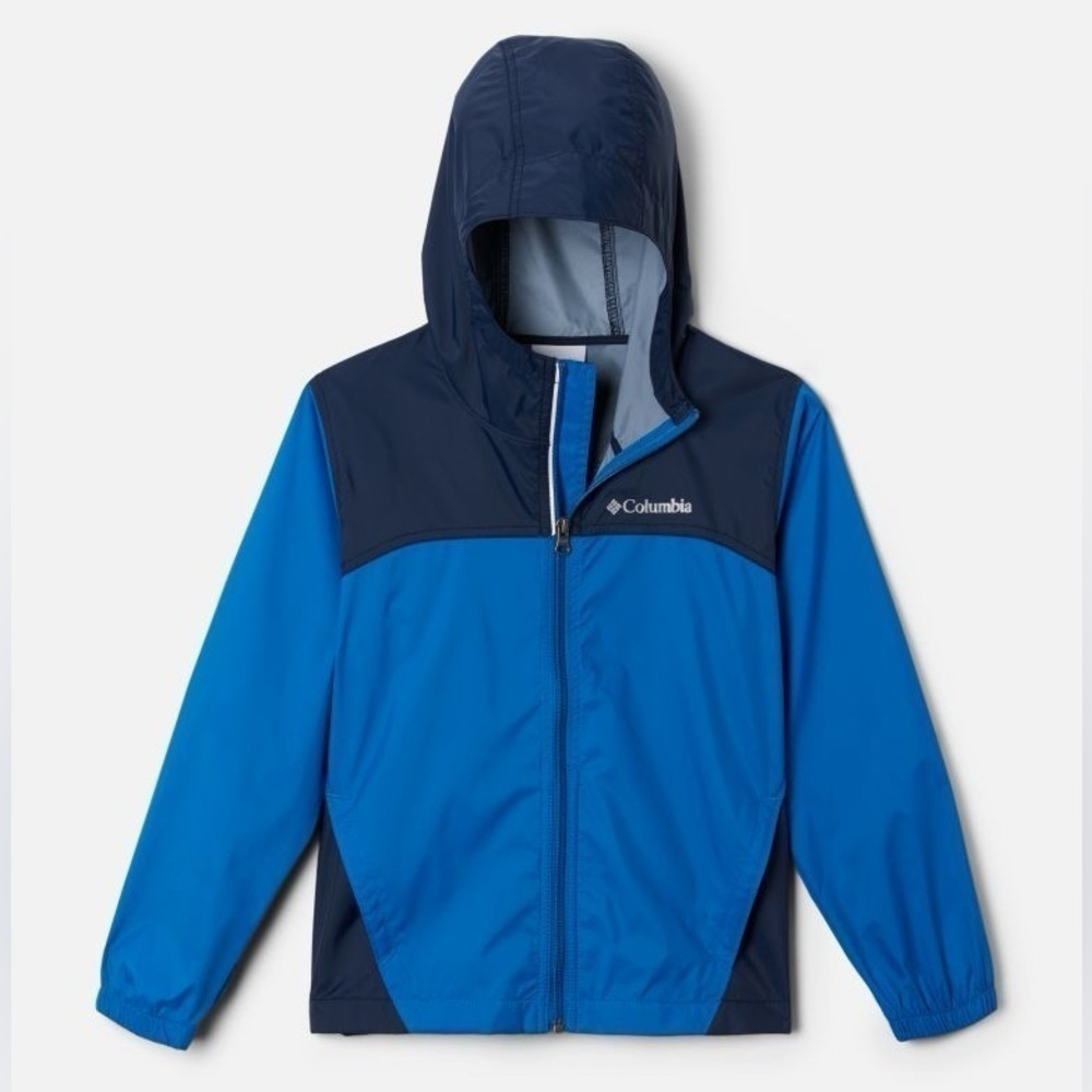 Columbia Boys Glennaker Lightweight Hooded Jacket L Indigo Navy